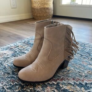 Fringe Tan Ankle Boots